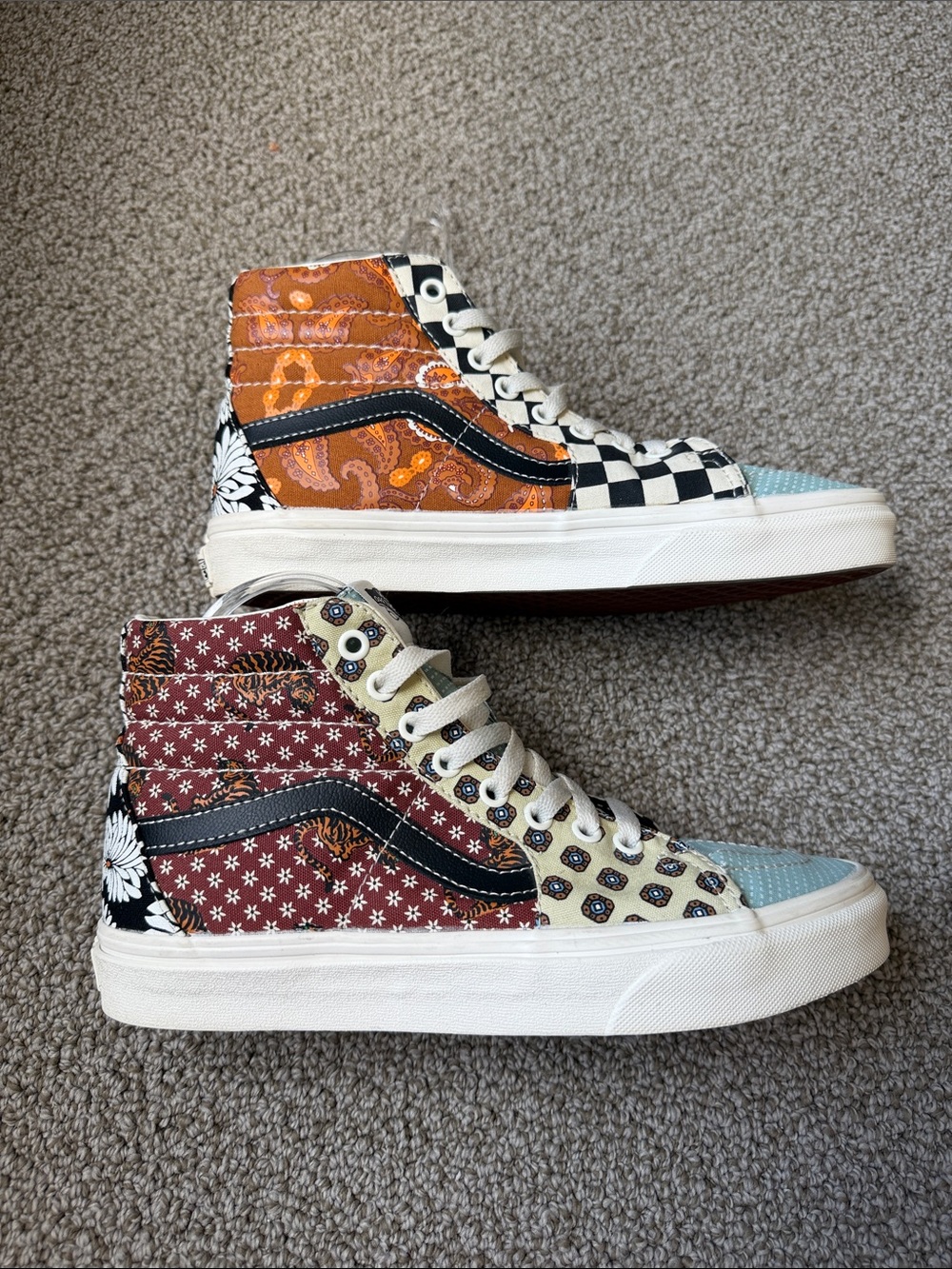 Vans Sk8-Hi Tiger Patchwork High Top Sneakers